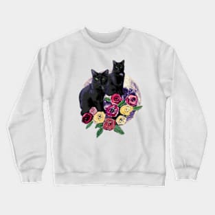 Black Cats Steal Hearts Crewneck Sweatshirt